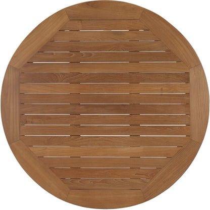 Andover Teak Round Coffee Table by Evans & Londeen in natural. Made from teak wood, cushion density is 24kg, m3 in a modern style.