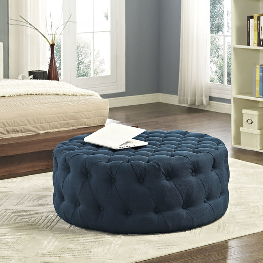 Nevaeh Ottoman by Evans & Londeen. Made from plywood, foam, fabric, yuhua fabric, seat cushion: 22kg, m3 density foam, back cushion:18kg, m3 density foam. 5pcs black plastic legs, solid wood in a modern style.