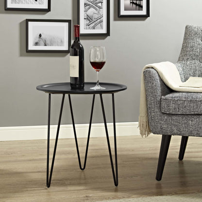 Paddock Side Table by Evans & Londeen. Made from 10mmt matte painted mdf top, powder coated steel legs with 4pcs pe foot pad. kd construction in a modern style.