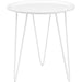 Paddock Side Table by Evans & Londeen. Made from 10mmt matte painted mdf top, powder coated steel legs with 4pcs pe foot pad. kd construction in a modern style.