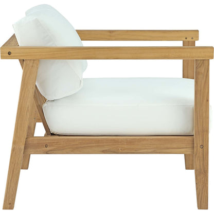 Ellie Teak Armchair by Evans & Londeen in natural white. Made from teak solid wood in a modern style.