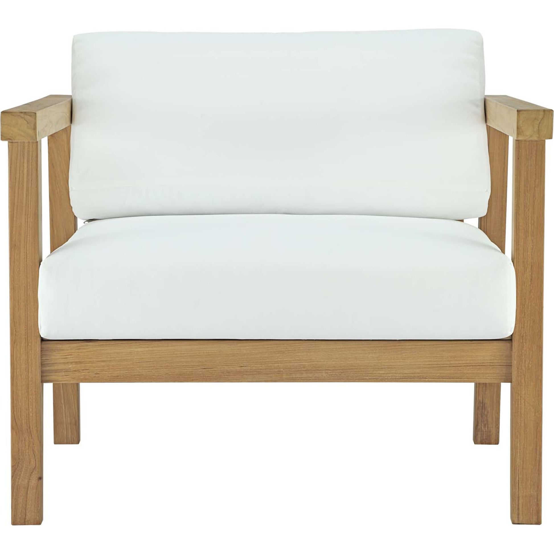 Ellie Teak Armchair by Evans & Londeen in natural white. Made from teak solid wood in a modern style.