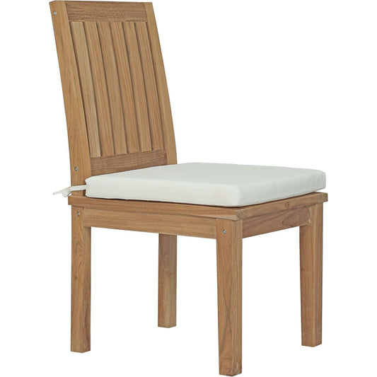 Andover Teak Dining Chair by Evans & Londeen in natural white. Made from teak solid wood in a modern style.