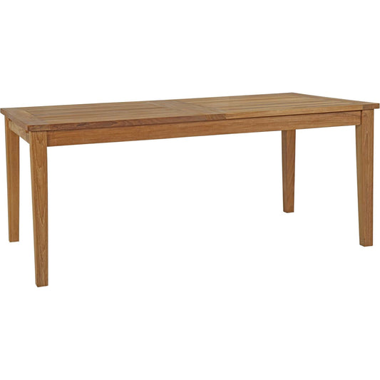 Andover Extendable Teak Dining Table by Evans & Londeen in natural. Made from solid teak material, 2 pcs middle leaf middle leaf size 465*1000mm, side board size 865*1000mm, apron size:935*1775*80mm；thickness of table top :30m
