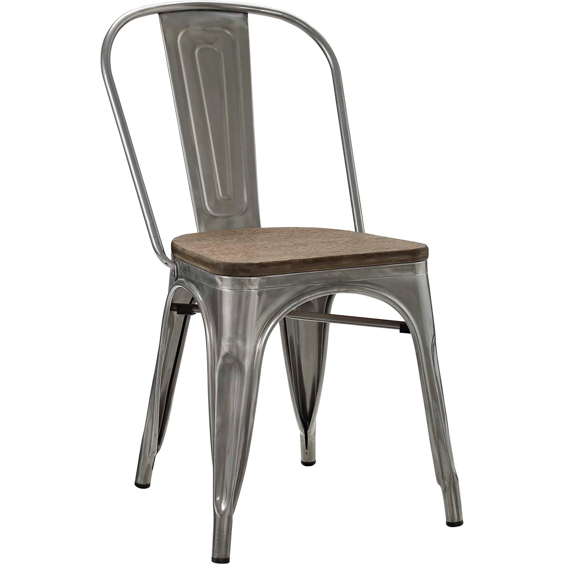Galton Dining Chair (Set of 2) by Evans & Londeen in white. Made from distressing powder coated steel, laminated bamboo cushion with paint in a modern style.