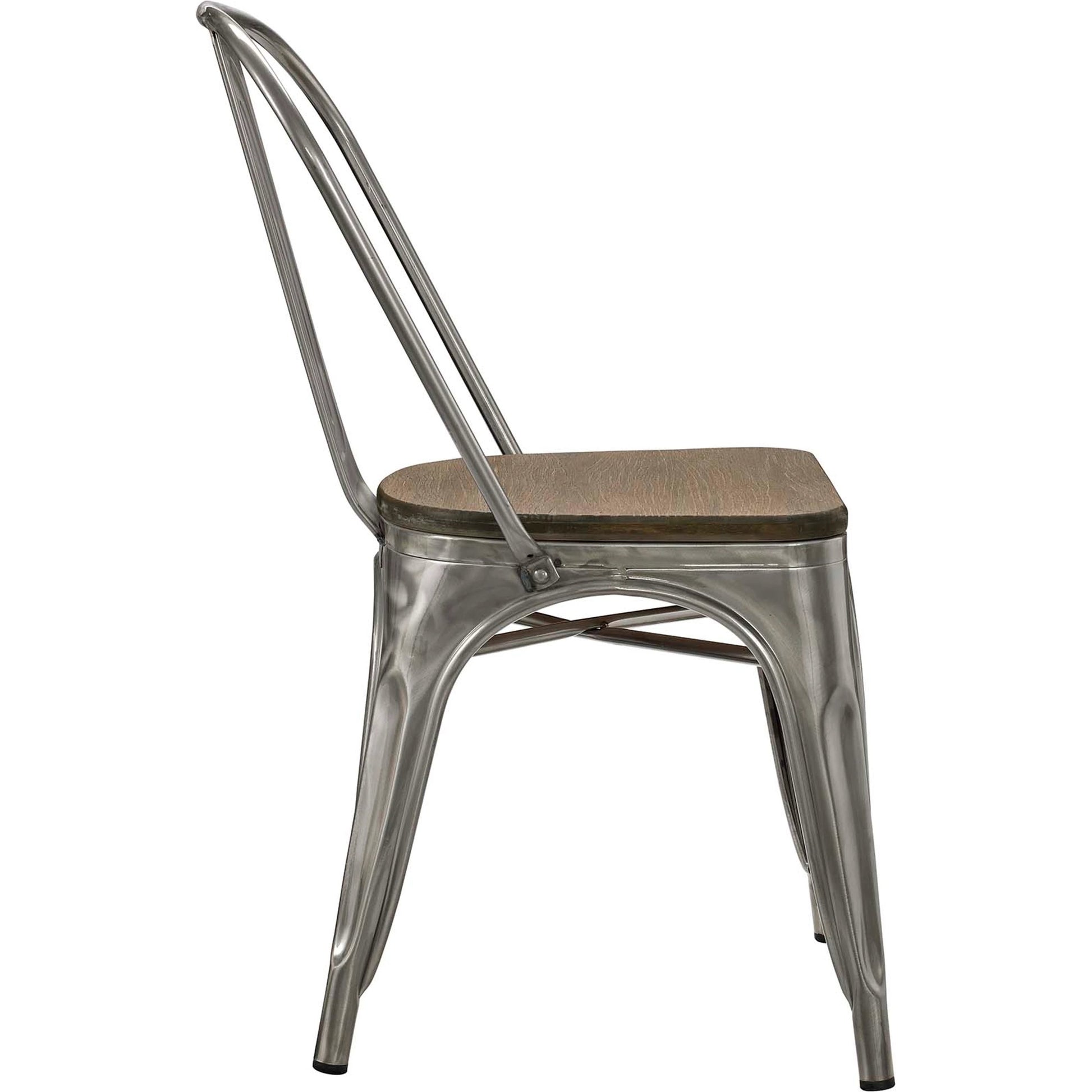 Galton Dining Chair (Set of 2) by Evans & Londeen in white. Made from distressing powder coated steel, laminated bamboo cushion with paint in a modern style.