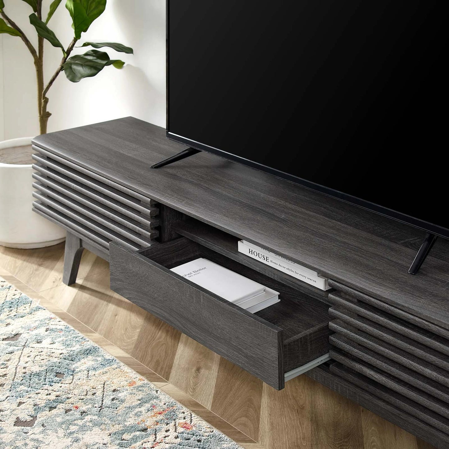 027 SI-1926348 | Lifestyle | Rennell 70" TV Stand by Evans & Londeen. Made from particle board, mdf in a modern style.