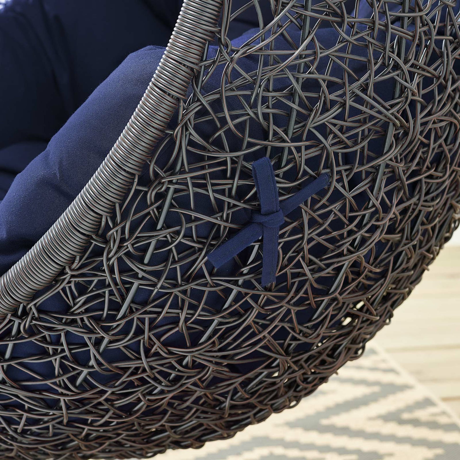 Lucas Sunbrella® Swing Lounge Chair Without Stand by Evans & Londeen. Made from powder coated steel frame in a coastal style.