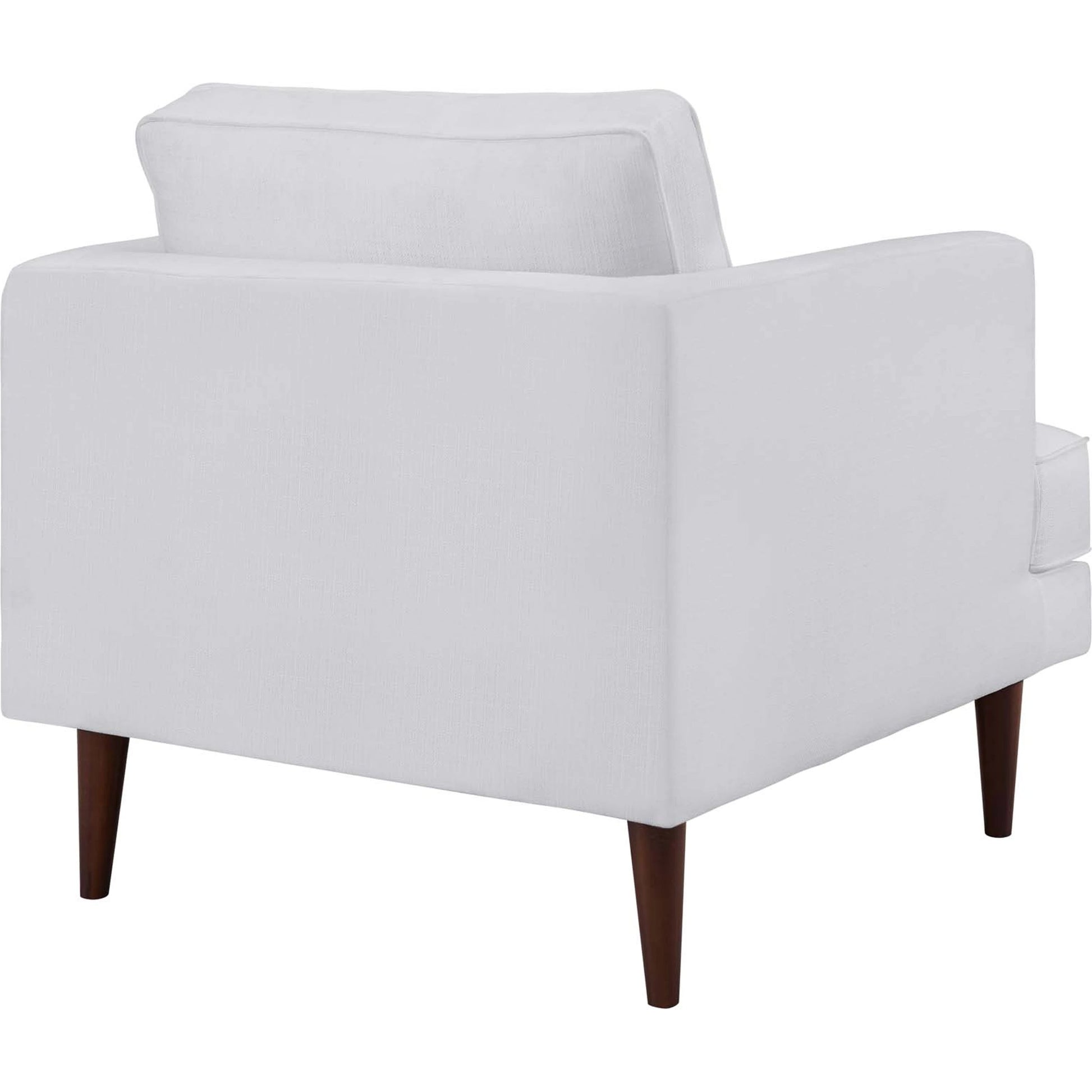 Bentley Armchair (Set of 2) by Evans & Londeen in white. Made from seat cushion：28-30kg, m3 density foam, back cushion:1.2kg, doll cotton, 100% polyester, leg:rubber wooden, solid wood, serpentine spring, plastic foot pad