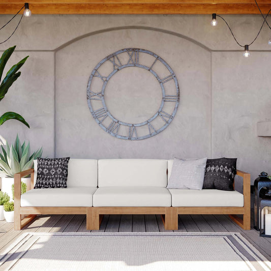 Natalia Teak Wood 3-Piece Sectional Sofa Set by Evans & Londeen in natural white. Made from unique in a modern style.