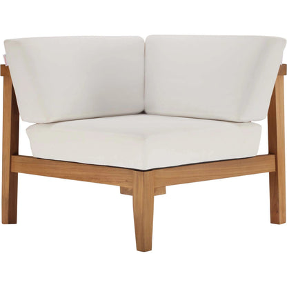 Ellie 3-Piece Teak Wood Sectional Sofa Set by Evans & Londeen in natural white. Made from fabric cartenza 130, foam density 22 in a modern style.
