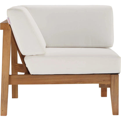 Ellie 3-Piece Teak Wood Sectional Sofa Set by Evans & Londeen in natural white. Made from fabric cartenza 130, foam density 22 in a modern style.
