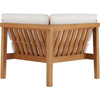 Ellie 3-Piece Teak Wood Sectional Sofa Set by Evans & Londeen in natural white. Made from fabric cartenza 130, foam density 22 in a modern style.