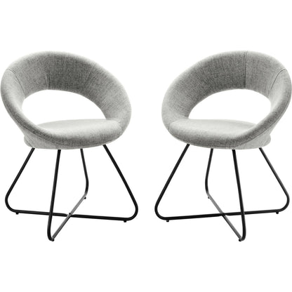 Houston Dining Chair (Set of 2) by Evans & Londeen. Made from metal painting frame for back, seat board: 15mmt plywood board, foam density 20kg, m3, 100% polyester, legs is of dia 16*1.2mm tube in a modern style.
