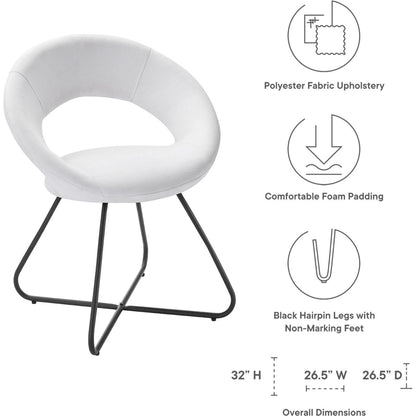 Houston Dining Chair (Set of 2) by Evans & Londeen. Made from metal painting frame for back, seat board: 15mmt plywood board, foam density 20kg, m3, 100% polyester, legs is of dia 16*1.2mm tube in a modern style.