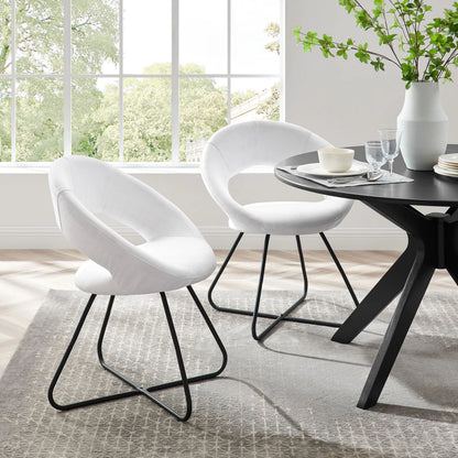 Houston Dining Chair (Set of 2) by Evans & Londeen. Made from metal painting frame for back, seat board: 15mmt plywood board, foam density 20kg, m3, 100% polyester, legs is of dia 16*1.2mm tube in a modern style.