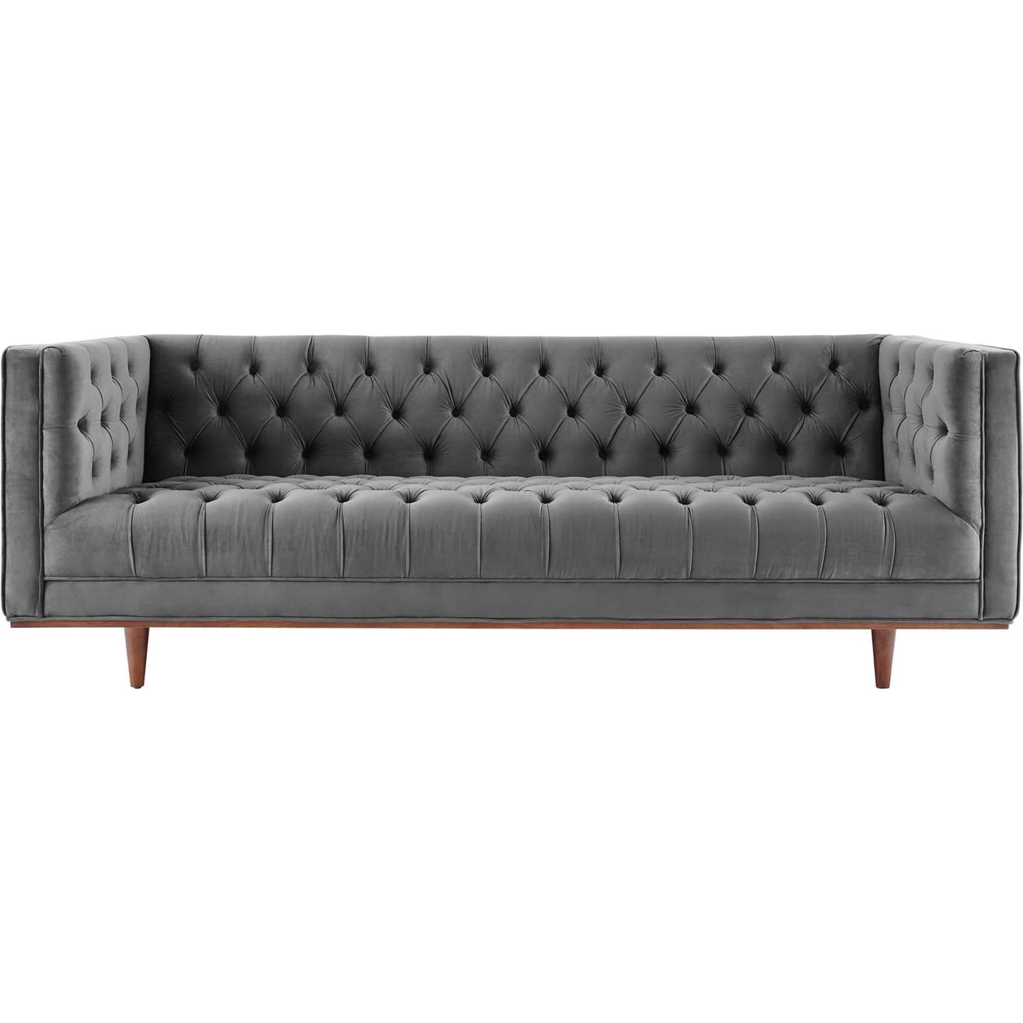 010 SI-1928146 | Additional Silo | Carbon Sofa by Evans & Londeen in gray. Made from 2int foam density 62lbs, m3, 2.5int foam density 67lbs, 1int foam density 40lbs, silk cotton, non-woven fabric cover, rubber wood legs, wood frame, legs is with walnut #12
