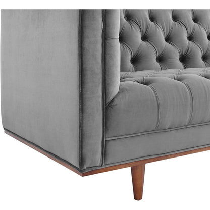 Carbon Sofa by Evans & Londeen in gray. Made from 2int foam density 62lbs, m3, 2.5int foam density 67lbs, 1int foam density 40lbs, silk cotton, non-woven fabric cover, rubber wood legs, wood frame, legs is with walnut #12 leg, we