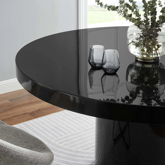 Wadena 60" Round Dining Table by Evans & Londeen. Made from dia 60" round dining table top, p2 mdf panel, base bottom with 4pcs felt mat in a modern style.