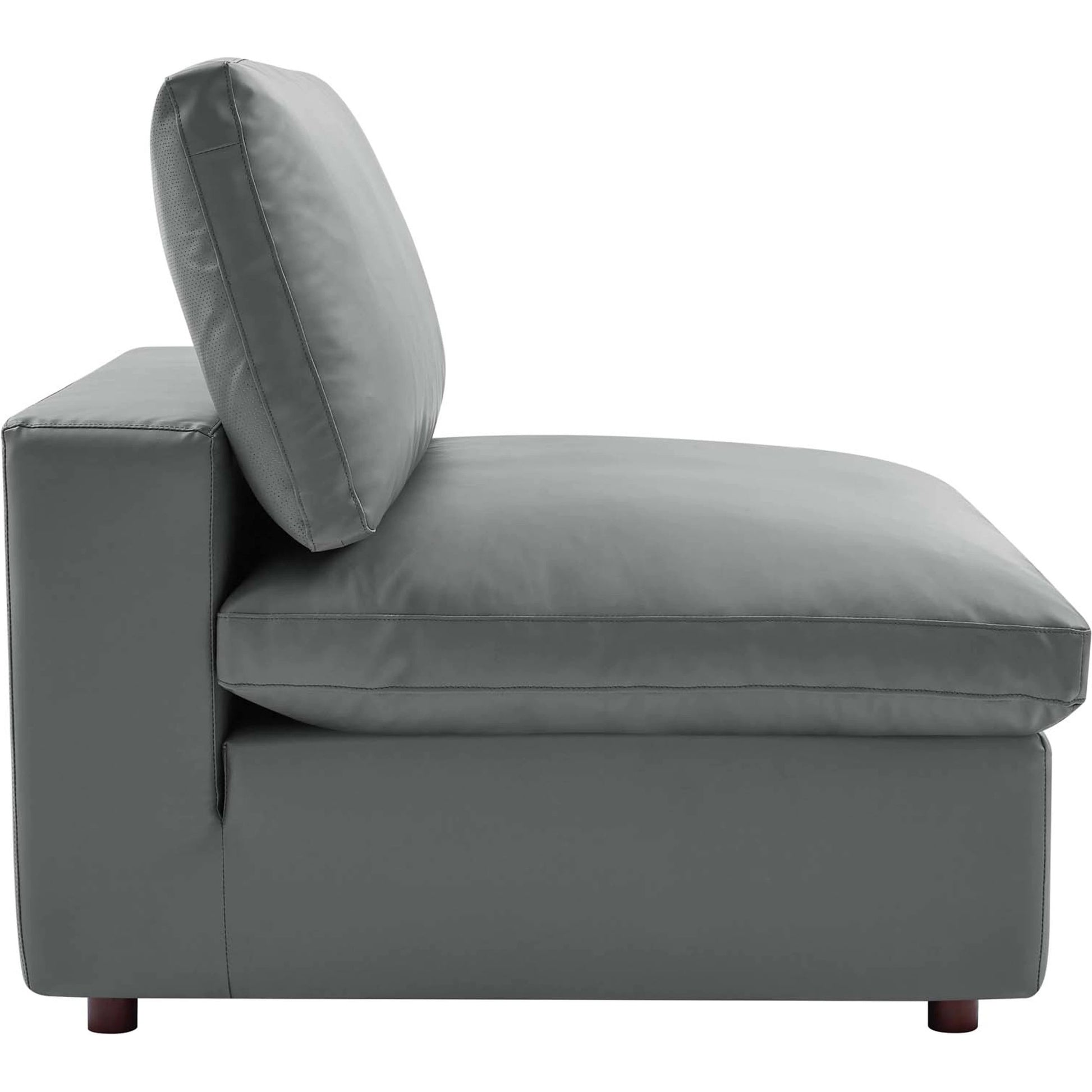 Wheatland Down Filled Overstuffed Vegan 6-Piece Sectional Sofa by Evans & Londeen in tan. Made from solid wood, plastic foot pad, spring pocket, m3 density foam, seat cushion: doll cotton 50%, down feather 50% in a modern style.