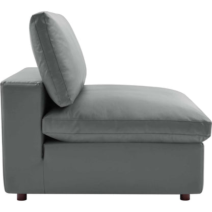 Wheatland Down Filled Overstuffed Vegan 6-Piece Sectional Sofa by Evans & Londeen in tan. Made from solid wood, plastic foot pad, spring pocket, m3 density foam, seat cushion: doll cotton 50%, down feather 50% in a modern style.