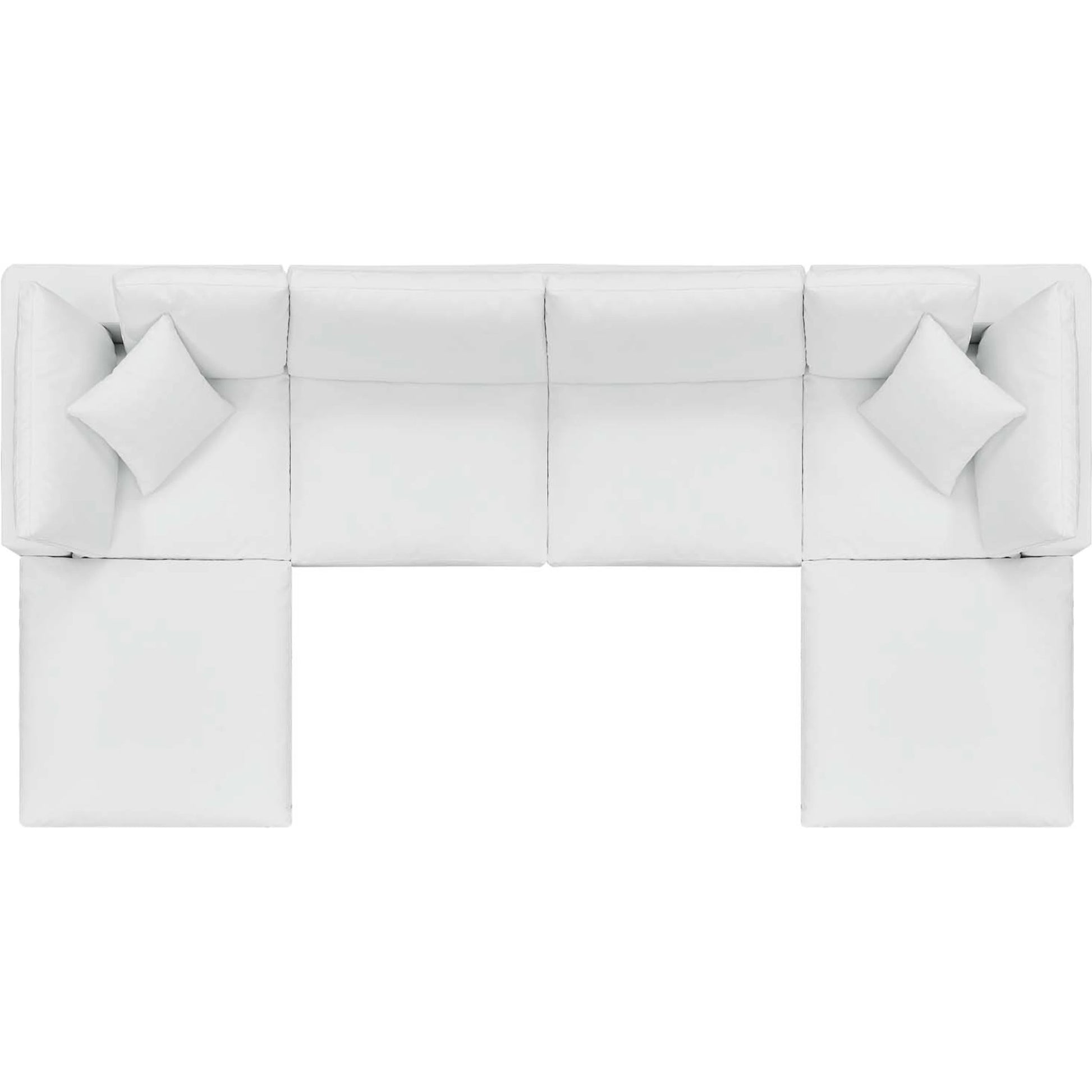 Wheatland Down Filled Overstuffed Vegan 6-Piece Sectional Sofa by Evans & Londeen in tan. Made from solid wood, plastic foot pad, spring pocket, m3 density foam, seat cushion: doll cotton 50%, down feather 50% in a modern style.