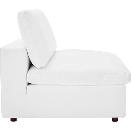 Wheatland Down Filled Overstuffed Vegan 6-Piece Sectional Sofa by Evans & Londeen in tan. Made from solid wood, plastic foot pad, spring pocket, m3 density foam, seat cushion: doll cotton 50%, down feather 50% in a modern style.