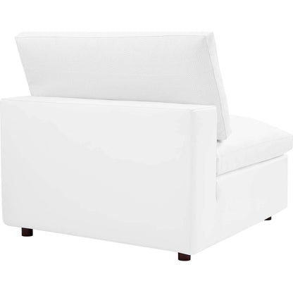 Wheatland Down Filled Overstuffed Vegan 6-Piece Sectional Sofa by Evans & Londeen in tan. Made from solid wood, plastic foot pad, spring pocket, m3 density foam, seat cushion: doll cotton 50%, down feather 50% in a modern style.