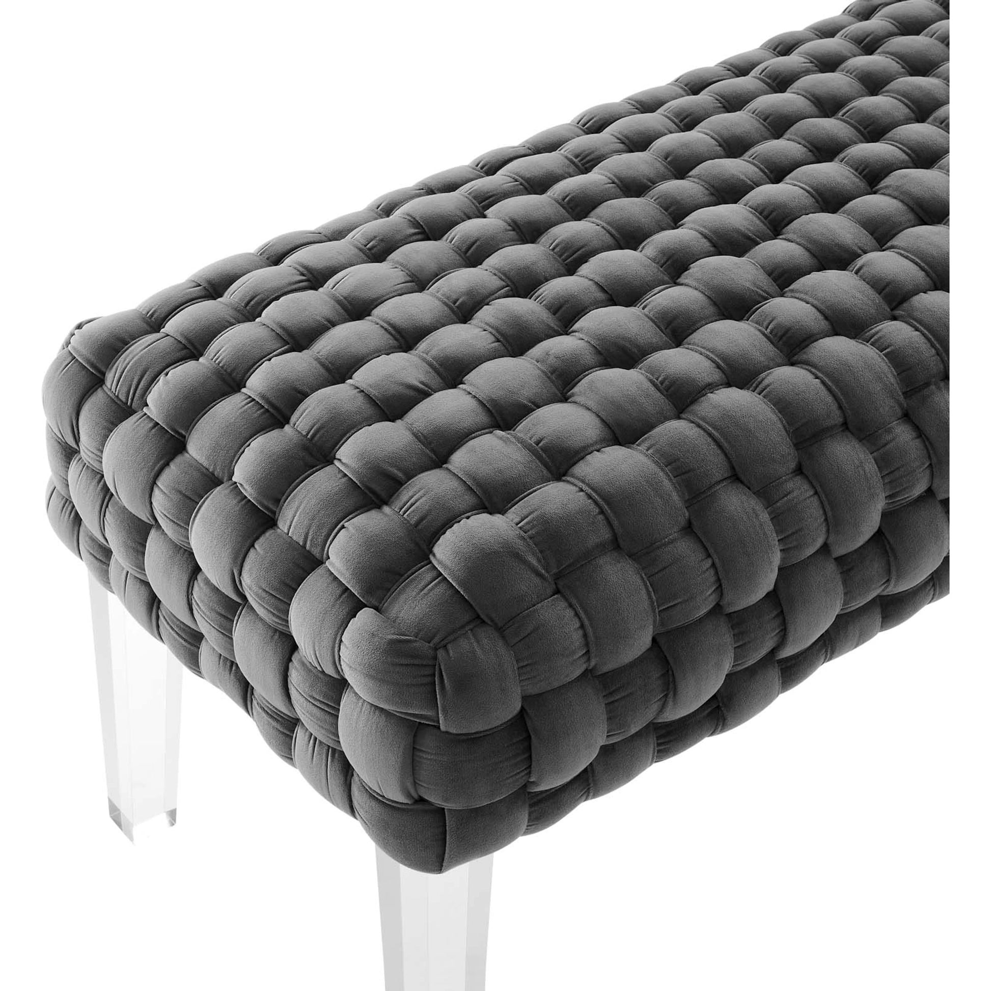 Skagway Woven Ottoman by Evans & Londeen. Made from plywood, seat: top foam density 38kg, m3 with thickness 20mm, 100% polyester, white foot pad at the bottom, solid wood in a modern style.