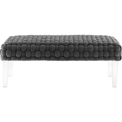Skagway Woven Ottoman by Evans & Londeen. Made from plywood, seat: top foam density 38kg, m3 with thickness 20mm, 100% polyester, white foot pad at the bottom, solid wood in a modern style.