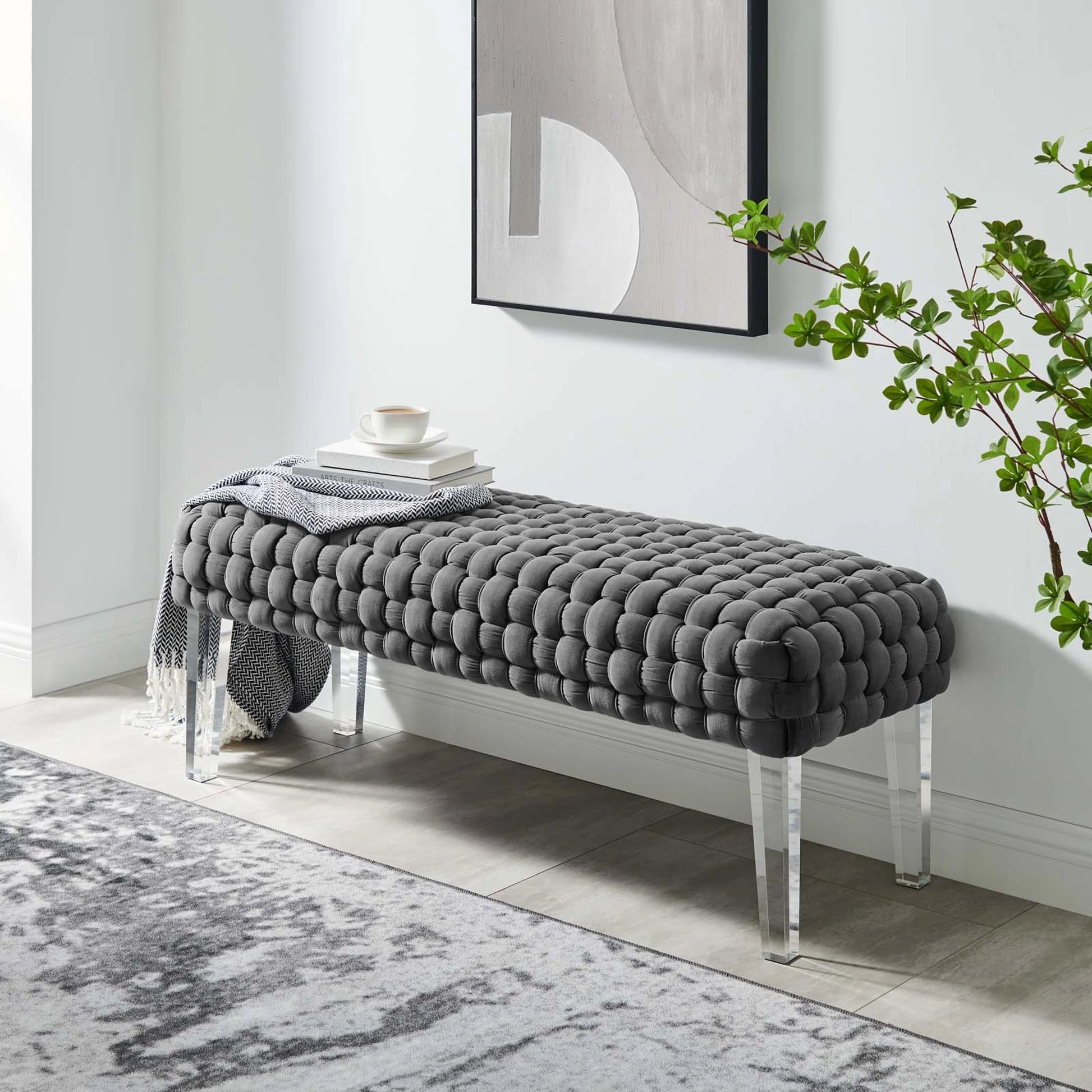 Skagway Woven Ottoman by Evans & Londeen. Made from plywood, seat: top foam density 38kg, m3 with thickness 20mm, 100% polyester, white foot pad at the bottom, solid wood in a modern style.