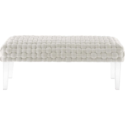 Skagway Woven Ottoman by Evans & Londeen. Made from plywood, seat: top foam density 38kg, m3 with thickness 20mm, 100% polyester, white foot pad at the bottom, solid wood in a modern style.