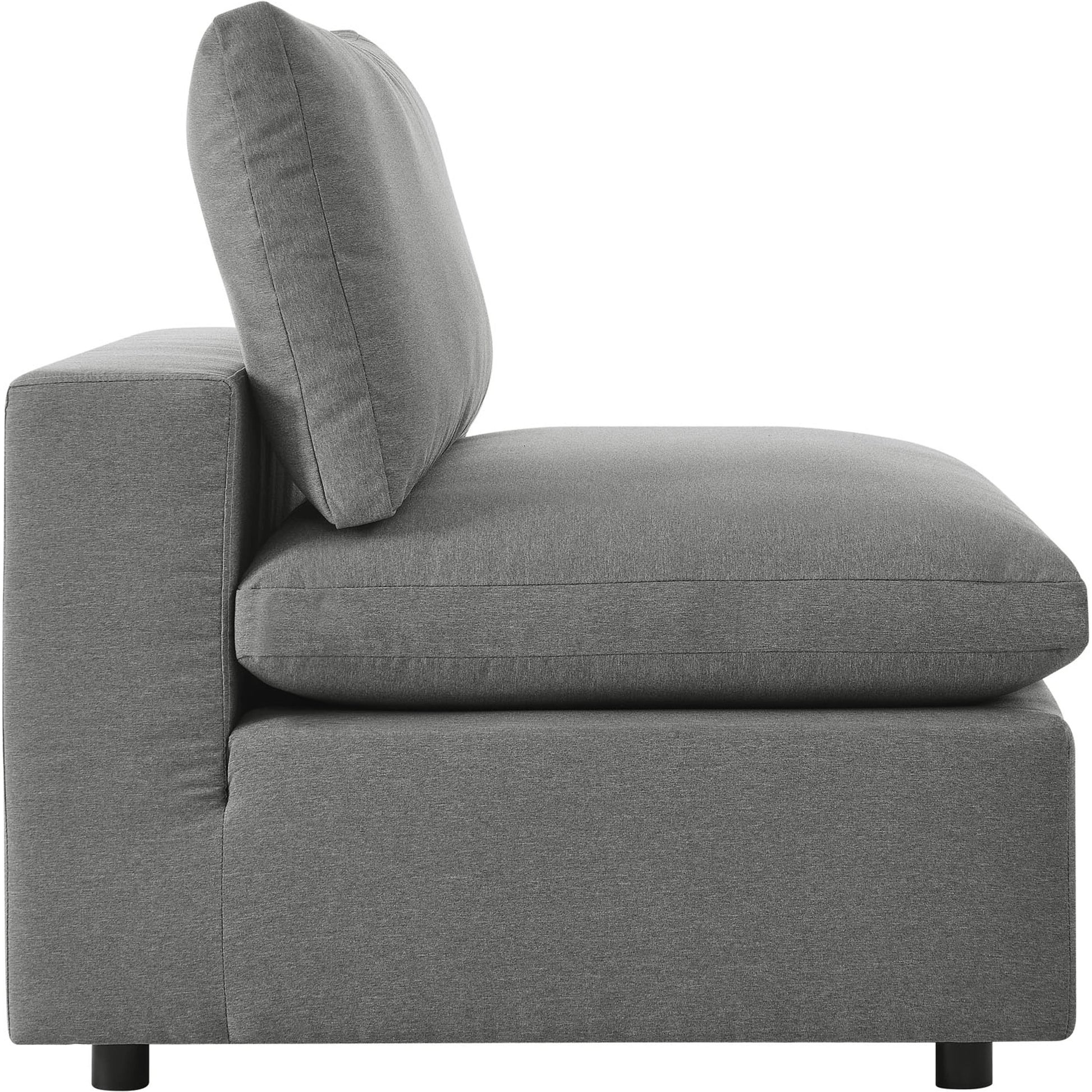Wheatland 5-Piece Sectional Sofa by Evans & Londeen in charcoal. Made from seat cushion: foam density 34kg, m3, spray bonded cotton, non-woven fabric cover, doll cotton, aluminium frame, aluminum tube in a modern style.