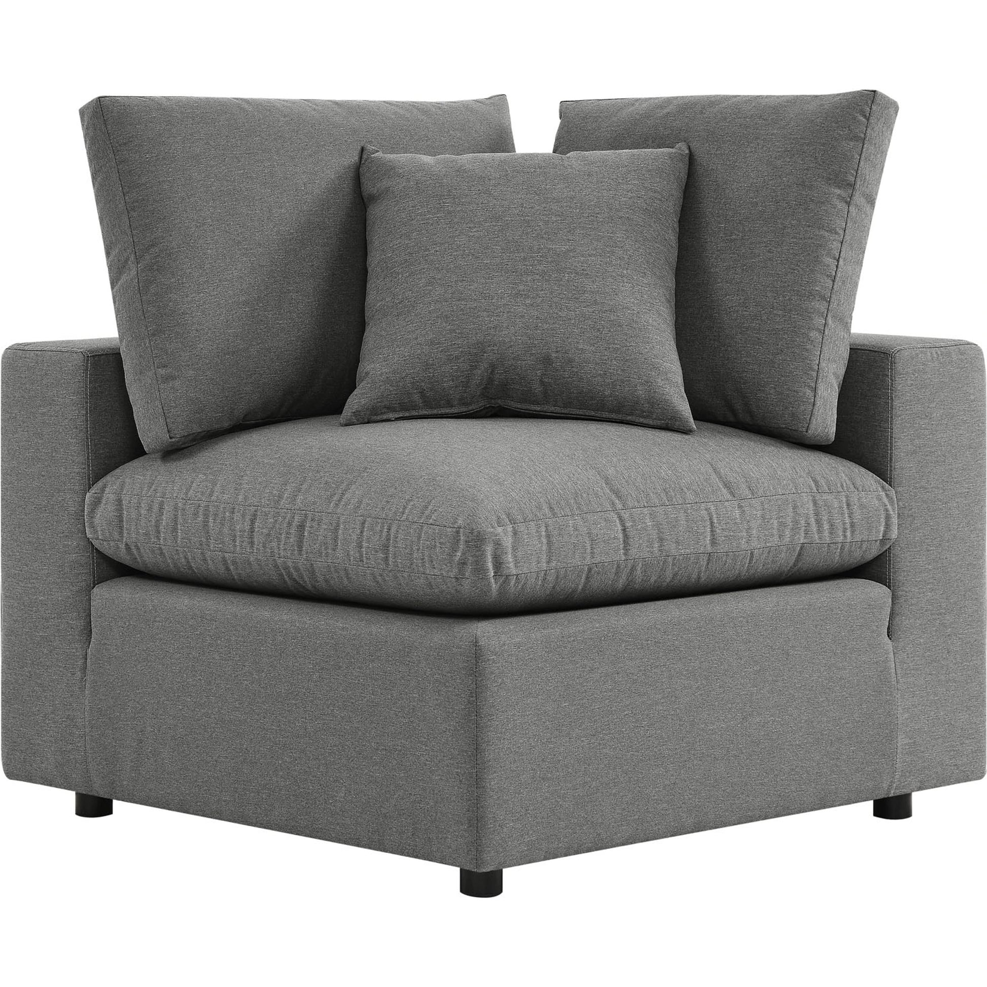 Wheatland 5-Piece Sectional Sofa by Evans & Londeen in charcoal. Made from seat cushion: foam density 34kg, m3, spray bonded cotton, non-woven fabric cover, doll cotton, aluminium frame, aluminum tube in a modern style.