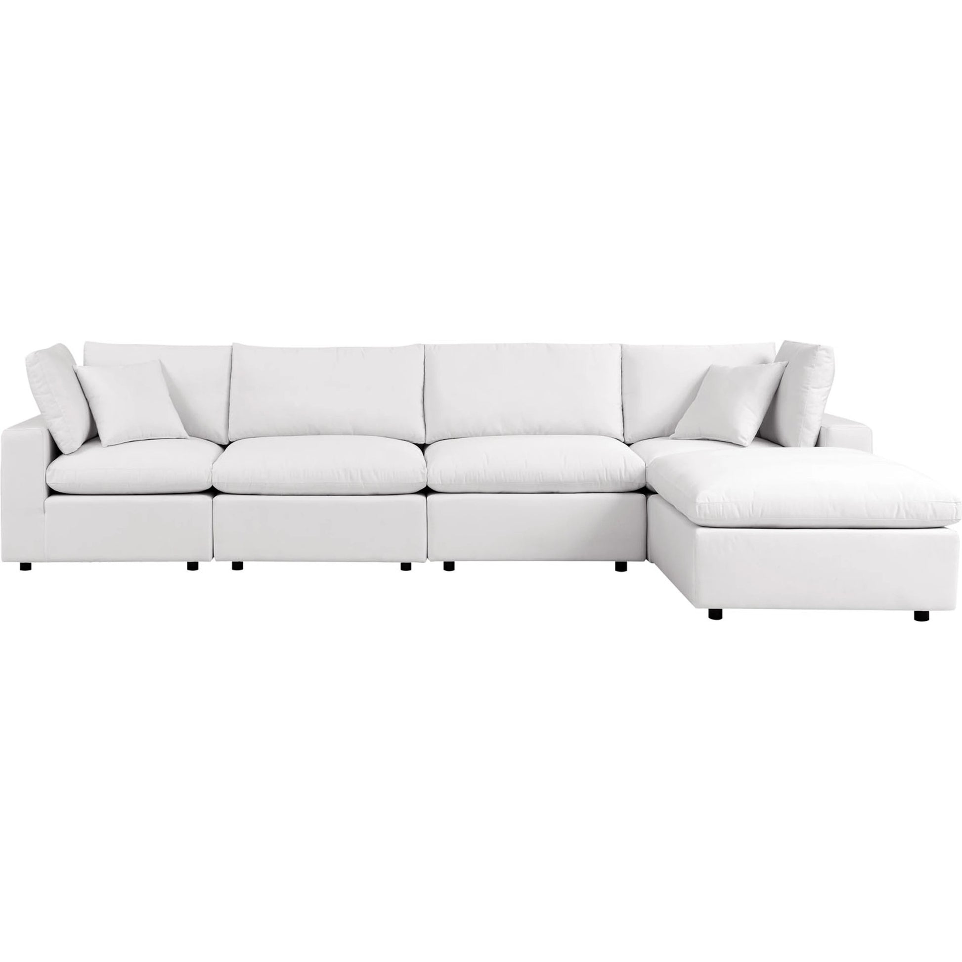 Wheatland 5-Piece Sectional Sofa by Evans & Londeen in charcoal. Made from seat cushion: foam density 34kg, m3, spray bonded cotton, non-woven fabric cover, doll cotton, aluminium frame, aluminum tube in a modern style.