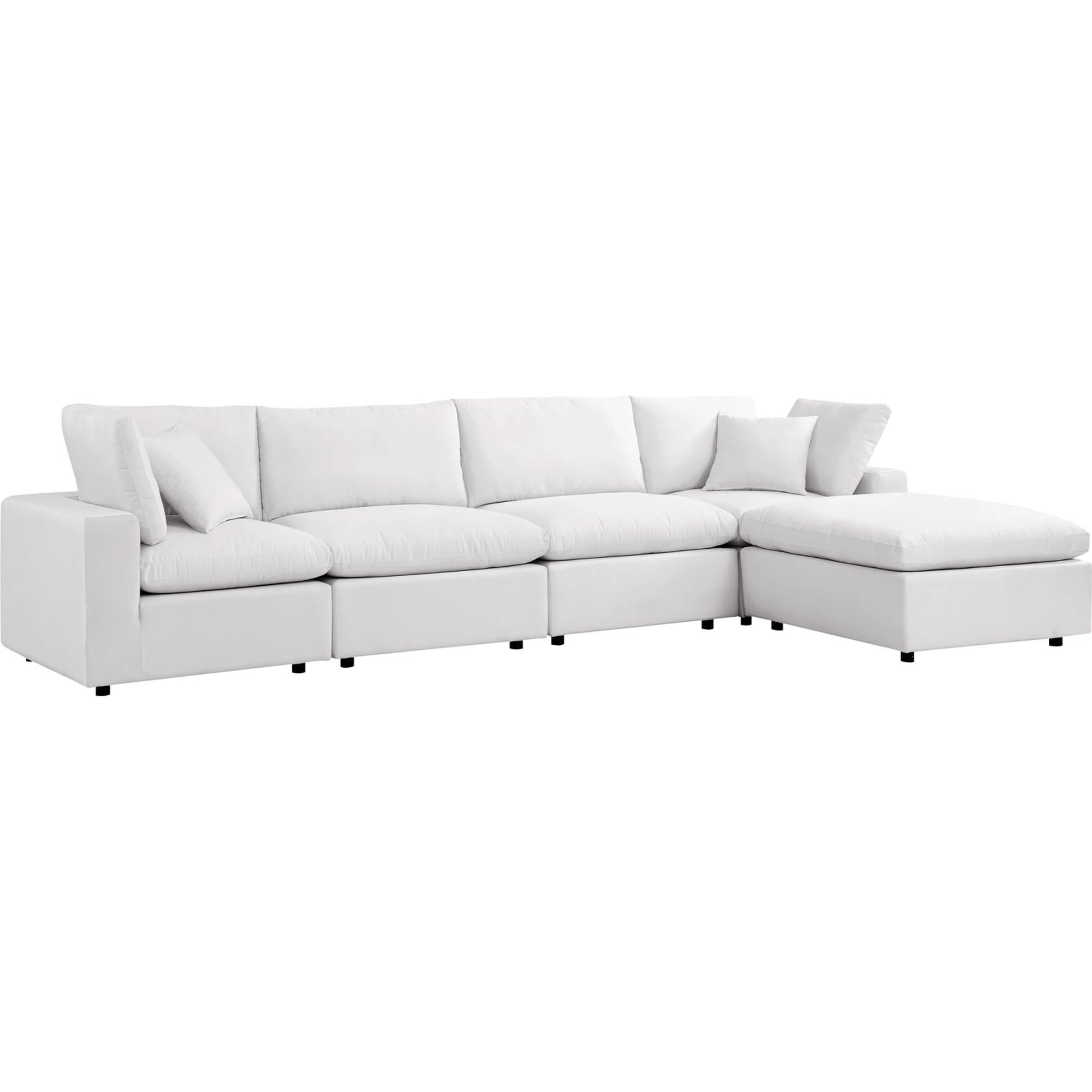 Wheatland 5-Piece Sectional Sofa by Evans & Londeen in charcoal. Made from seat cushion: foam density 34kg, m3, spray bonded cotton, non-woven fabric cover, doll cotton, aluminium frame, aluminum tube in a modern style.
