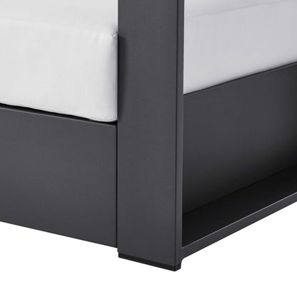 Conejos Powder-Coated Aluminum Armchair by Evans & Londeen. Made from seat cushion: foam density, weimas grey fabric, aluminum white powder coated in a modern style.