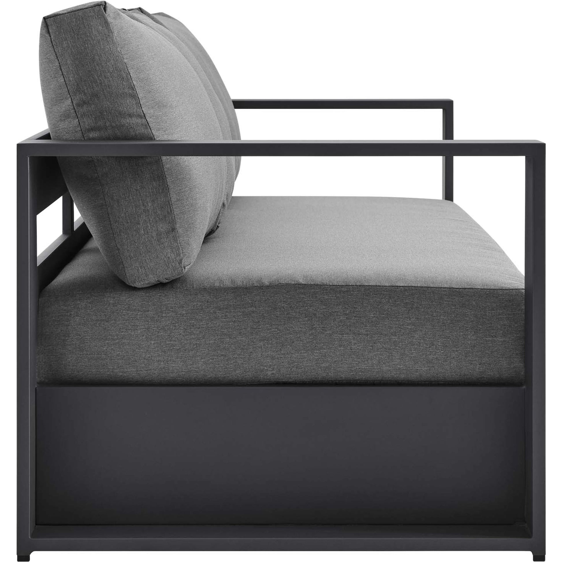 Conejos Powder-Coated Aluminum Sofa by Evans & Londeen. Made from seat cushion: foam density 30kgs, m3, seat front is covered by 20mmt spraying bonded wadding in a modern style.