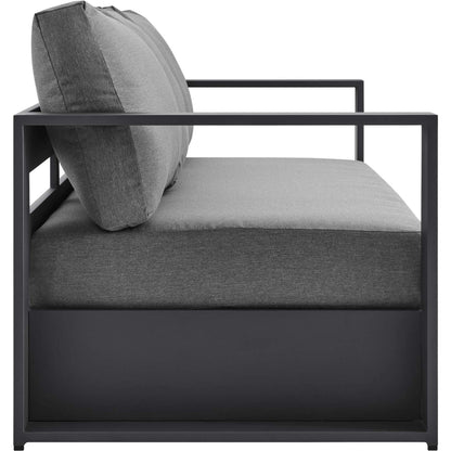 Conejos Powder-Coated Aluminum Sofa by Evans & Londeen. Made from seat cushion: foam density 30kgs, m3, seat front is covered by 20mmt spraying bonded wadding in a modern style.