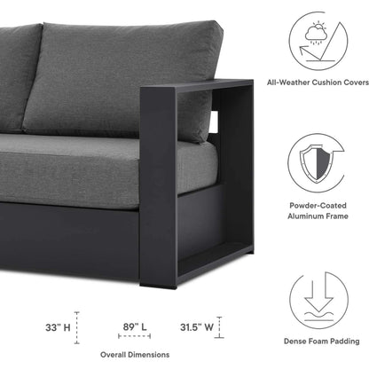 Conejos Powder-Coated Aluminum Sofa by Evans & Londeen. Made from seat cushion: foam density 30kgs, m3, seat front is covered by 20mmt spraying bonded wadding in a modern style.