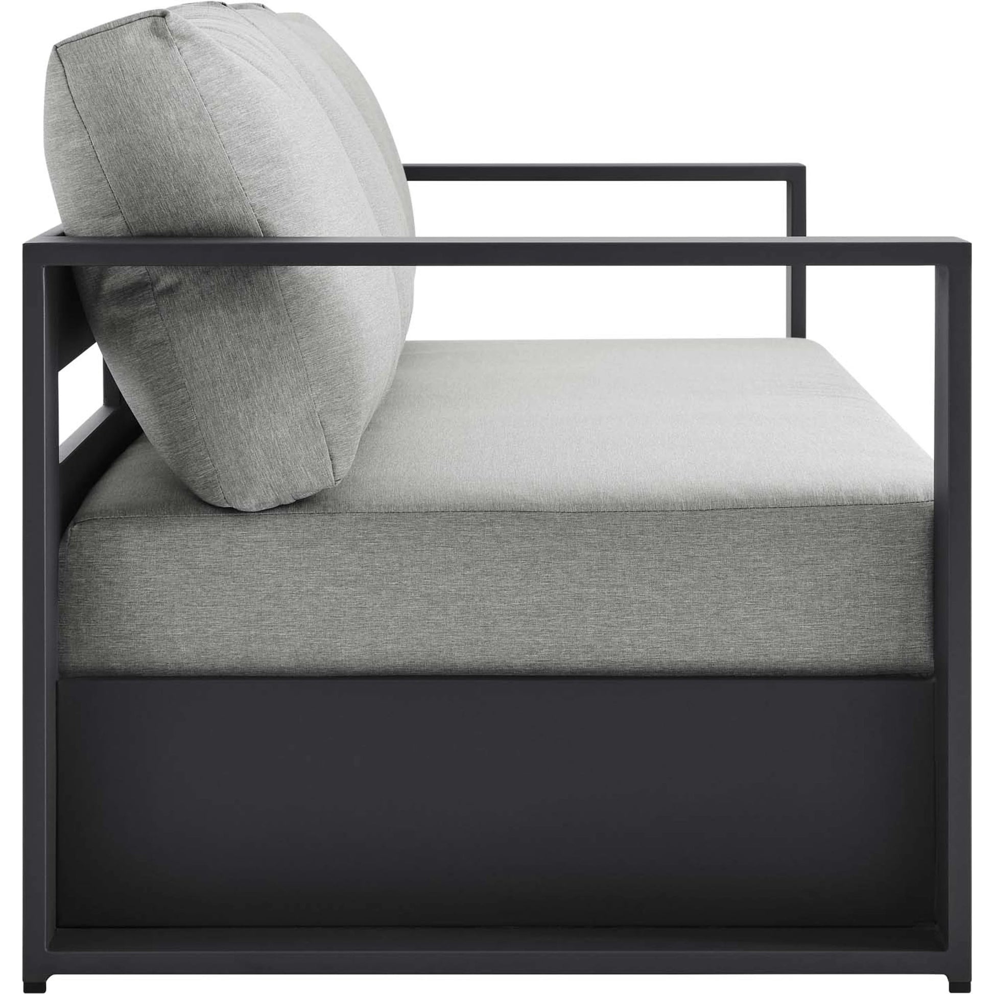 Conejos Powder-Coated Aluminum Sofa by Evans & Londeen. Made from seat cushion: foam density 30kgs, m3, seat front is covered by 20mmt spraying bonded wadding in a modern style.