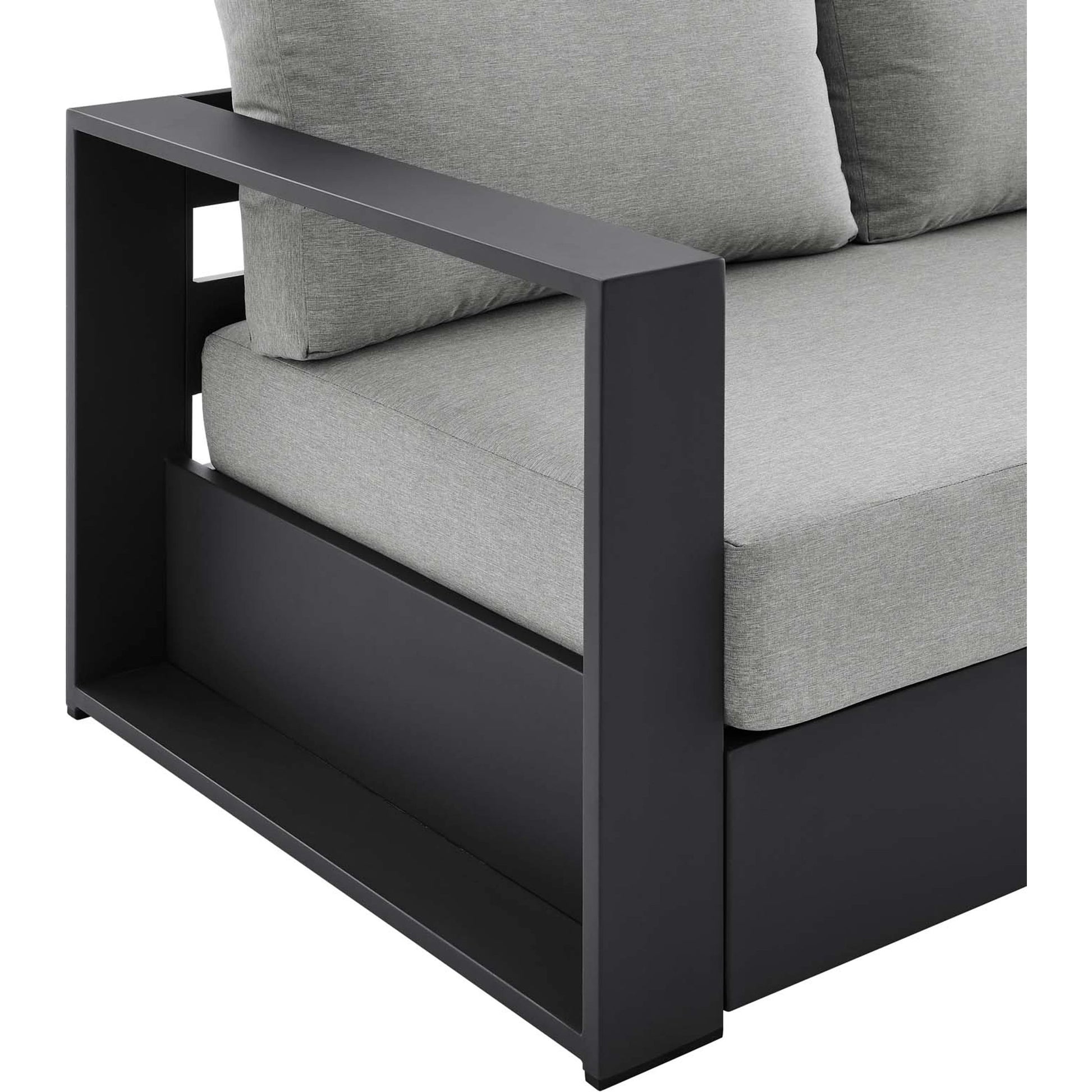 Conejos Powder-Coated Aluminum Sofa by Evans & Londeen. Made from seat cushion: foam density 30kgs, m3, seat front is covered by 20mmt spraying bonded wadding in a modern style.