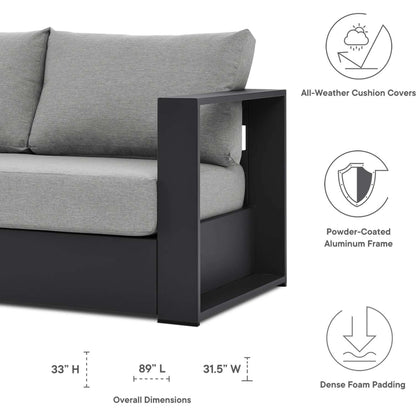 Conejos Powder-Coated Aluminum Sofa by Evans & Londeen. Made from seat cushion: foam density 30kgs, m3, seat front is covered by 20mmt spraying bonded wadding in a modern style.