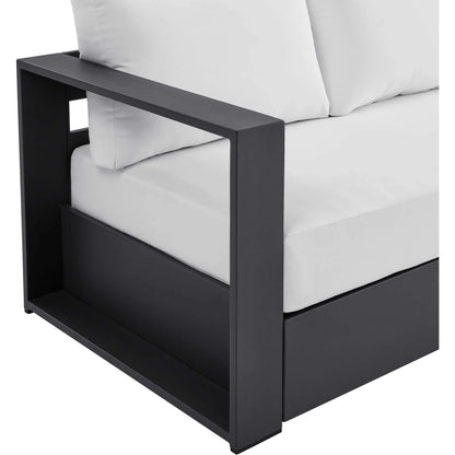 Conejos Powder-Coated Aluminum Sofa by Evans & Londeen. Made from seat cushion: foam density 30kgs, m3, seat front is covered by 20mmt spraying bonded wadding in a modern style.