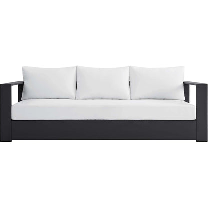 Conejos Powder-Coated Aluminum Sofa by Evans & Londeen. Made from seat cushion: foam density 30kgs, m3, seat front is covered by 20mmt spraying bonded wadding in a modern style.