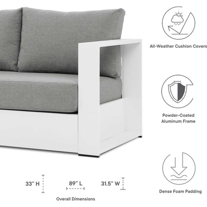 Conejos Powder-Coated Aluminum Sofa by Evans & Londeen. Made from seat cushion: foam density 30kgs, m3, seat front is covered by 20mmt spraying bonded wadding in a modern style.