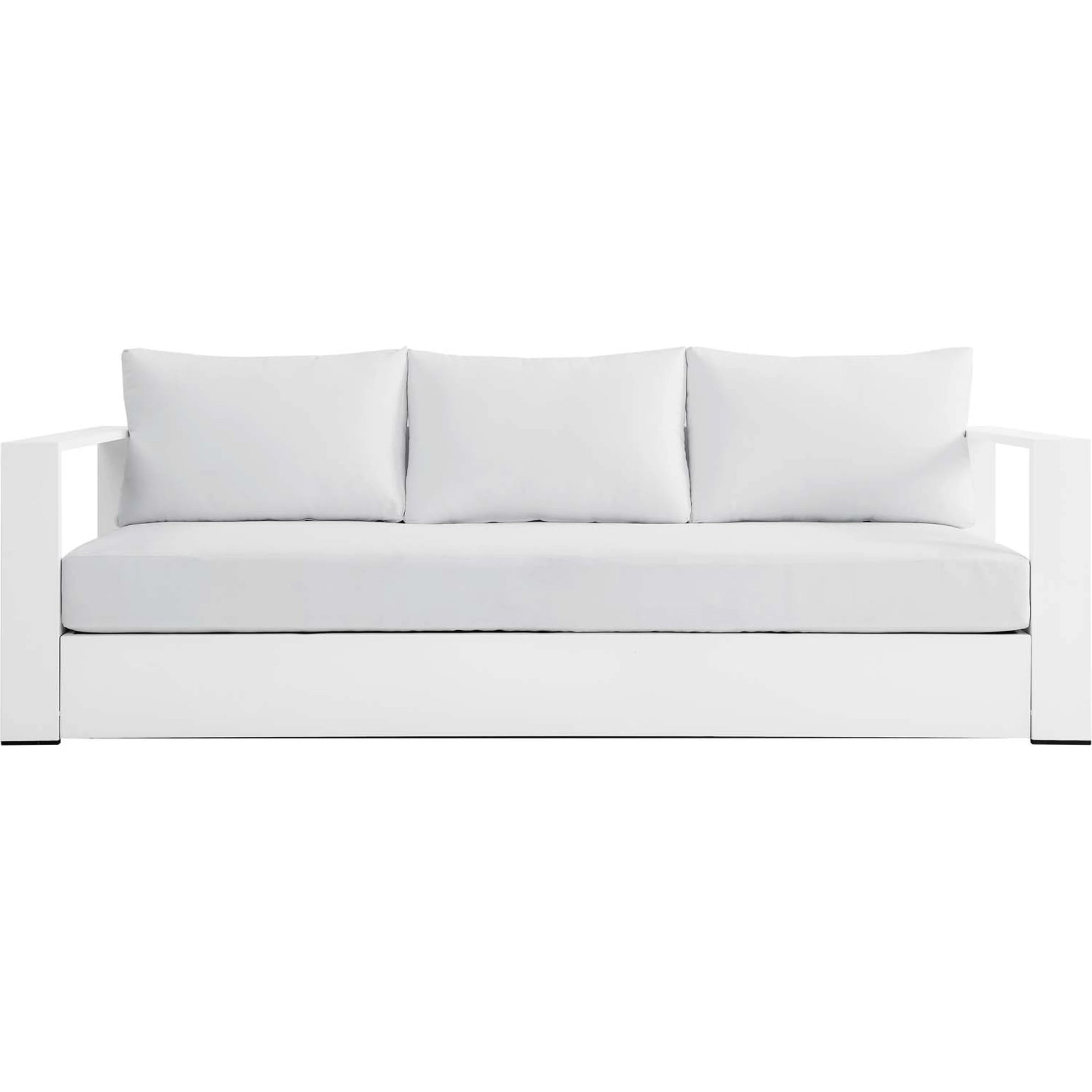 Conejos Powder-Coated Aluminum Sofa by Evans & Londeen. Made from seat cushion: foam density 30kgs, m3, seat front is covered by 20mmt spraying bonded wadding in a modern style.