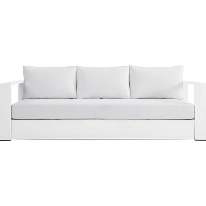 Conejos Powder-Coated Aluminum Sofa by Evans & Londeen. Made from seat cushion: foam density 30kgs, m3, seat front is covered by 20mmt spraying bonded wadding in a modern style.