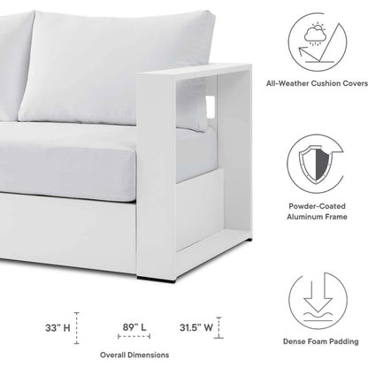Conejos Powder-Coated Aluminum Sofa by Evans & Londeen. Made from seat cushion: foam density 30kgs, m3, seat front is covered by 20mmt spraying bonded wadding in a modern style.