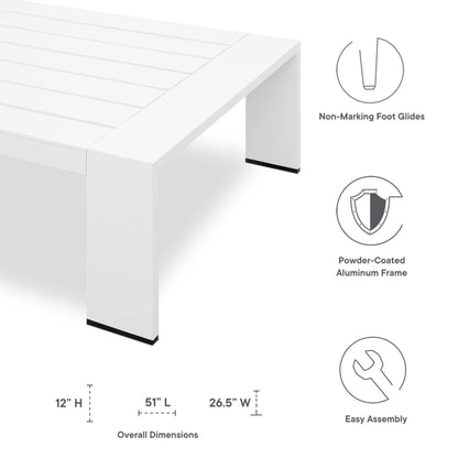 Conejos Powder-Coated Aluminum Coffee Table by Evans & Londeen. Made from aluminum frame, fixed by #304 stainless steel bolt in a modern style.